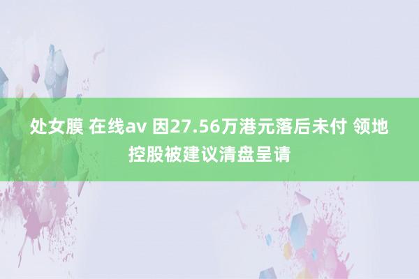 处女膜 在线av 因27.56万港元落后未付 领地控股被建议清盘呈请