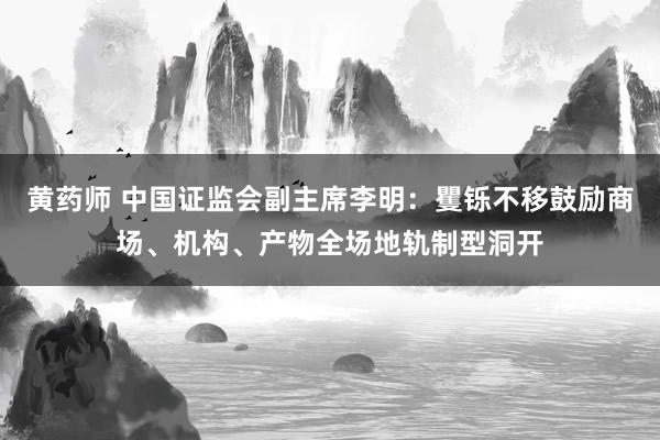 黄药师 中国证监会副主席李明：矍铄不移鼓励商场、机构、产物全场地轨制型洞开